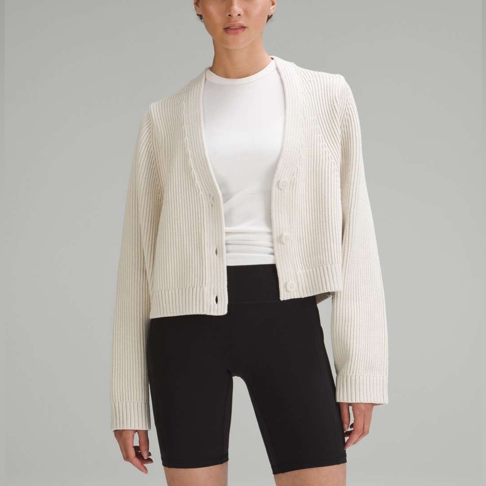 Lululemon Cotton-Blend Crewneck Cardigan Size Small
